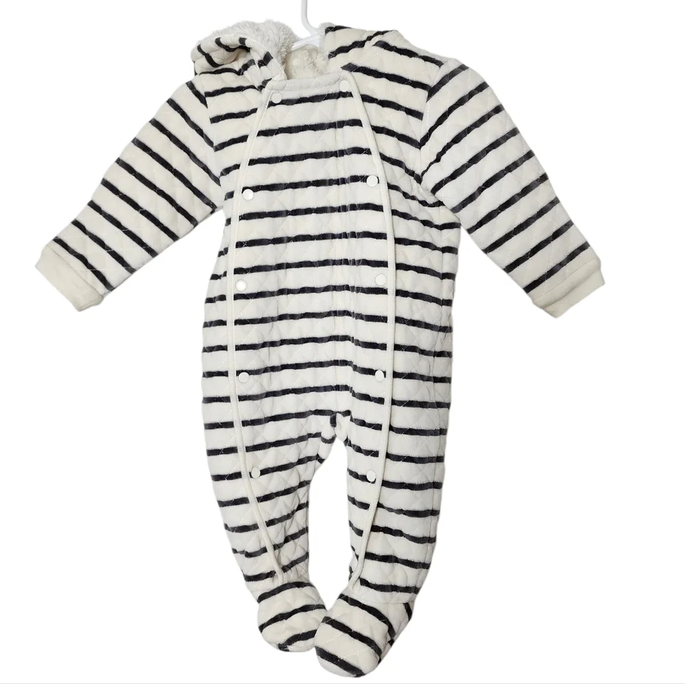 Nordstrom Hooded Bunting Infant One Piece‎ Striped Coat 6 Months